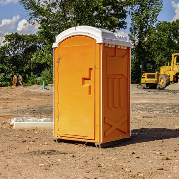 how often are the portable restrooms cleaned and serviced during a rental period in Perla AR